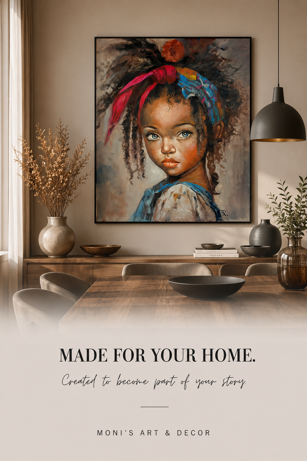 Wild Grace – modernes Originalgemälde von FX als Statement Piece in einem hellen Loft-Esszimmer